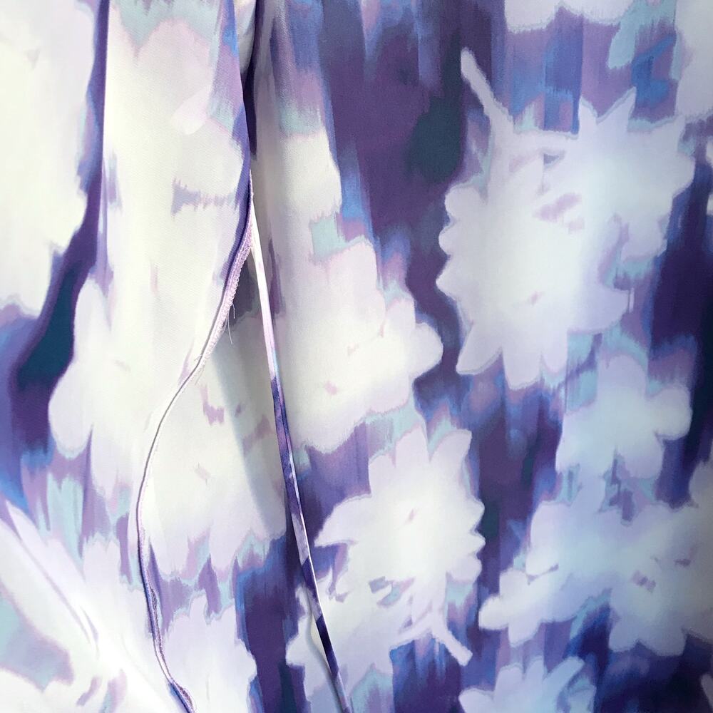 Linea Donatella Purple Floral Robe Size L XL Open Kimono Dressing Gown Lace - Picture 13 of 15